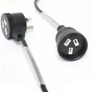 DL 1 Meter Black Piggyback Plug Main Power Extension Cord 240V 3 Pin 10A 1.0mm Cable X 1