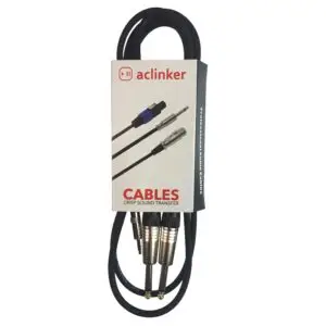 1/8 3.5 mm TRS Stereo to Dual 1/4 6.35 Mono Jack Stereo Cable Y-Splitter Aux Mini Jack to Jack Breakout Cord 3 Meter