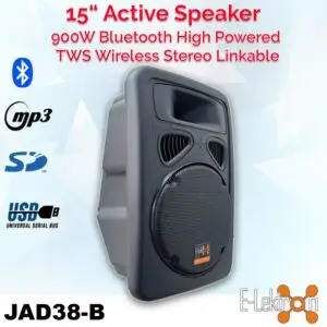 E-Lektron JAD38 15" inch Bluetooth Powered Speaker Digital TWS Sound System
